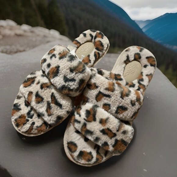 Women's Royal Leopard Slide Slippers  Stars Above - Brown 9 NWT - Picture 1 of 2